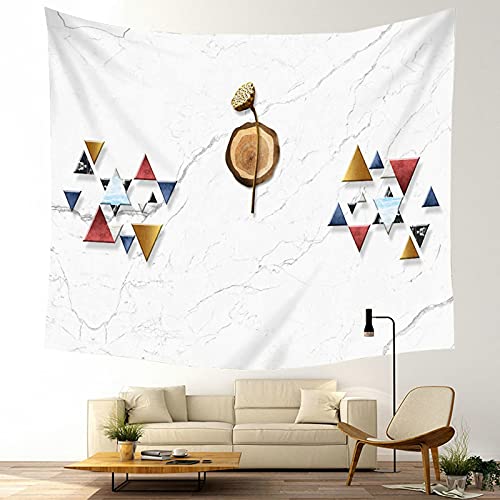 Tapiz de pared de triángulo geométrico gris, decoración de poliéster 150x130 cm para dormitorios 3