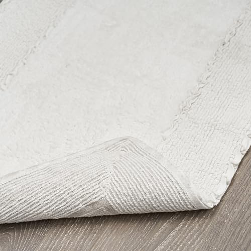 Tapis de bain Laura Ashley en coton blanc pour sortie de douche