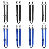 MIYABALA Horse Blanket Leg Straps, 8 Packs Elastic Horse Blanket Straps Replacement with Double Swivel Snaps, Adjustable Length 21 to 38 Inches Leg Straps for Horse Blanket (Black+Blue)
