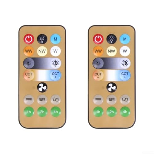 Control remoto inalámbrico de ventilador de techo doble, controlador de plástico compatible con enchufe E27 con funciones de ajuste de velocidad y luz, repuesto de 85 x 40 mm para iluminación del