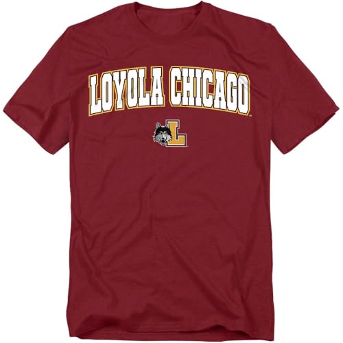 LOGOVISION Loyola University Chicago Arch Logo Unisex Adult T Shirt, Maroon, X-Large