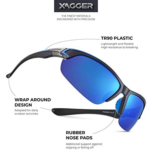 Image of Polarized Sport Sunglasses for Men Women Wrap Around UV400 Running Baseball Softball Fishing Driving Glasses