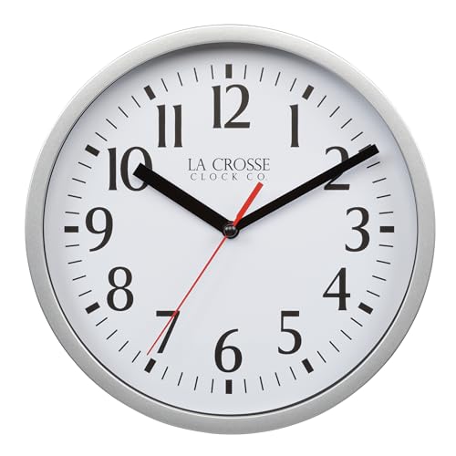 La Crosse 404-3020S 8-inch Basics Quartz Analog Wall Clock - Silver