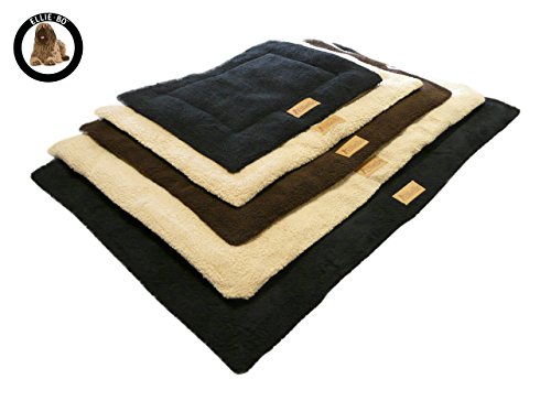 Ellie-Bo Hundebett aus Sherpa-Fleece, schwarz, geeignet für Hundekäfig mit 76 cm