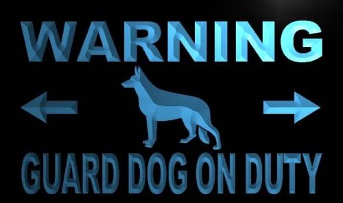 ADVPRO m758-b Warning Guard Dog on Duty Neon Light Sign
