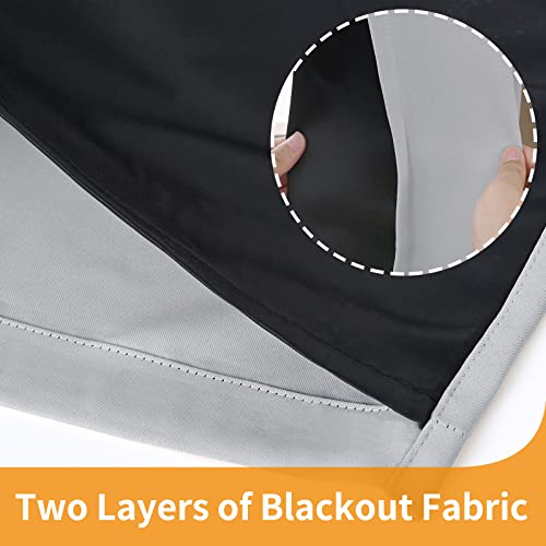 Image of YoungsTex Thermal Insulated 100% Blackout Curtains 84 Inch Length for Living Room, Double Layer Grommet Black Out Drapes for Bedroom Darkening Privacy Heat Blocking, Light Grey, 2 Panels, 42 X 84 Inch