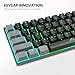Rii Gaming-Tastatur, 60 % mechanische Gaming-Tastatur, wiederaufladbare RGB-Tastatur mit Bluetooth/kabelgebundenem USB-C/2,4 GHz, linearer roter Schalter, PBT-Tastenkappen, QMK/VIA für