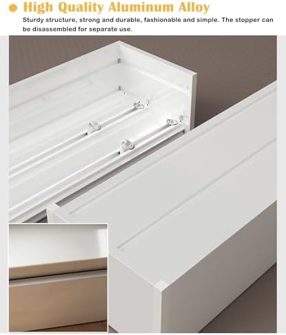 Customizable Metal Curtain Pelmet Box with Double Track - Versatile Valance for Ceiling or Wall Mount, Ideal for Bedroom & Living Room Windows Decor.