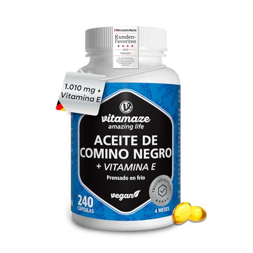 Cápsulas de aceite de comino negro 1010 mg con vitamina E