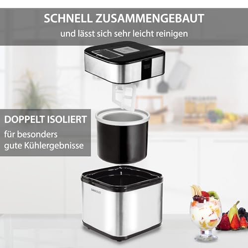 Syntrox Germany Eismaschine Jinoria für Speiseeis & Frozen Joghurt, Eiscreme Maschine, Softeis und Frozen Joghurt Maker, Eis selber machen, mit Timer, Kinderfreundlich – Bild 7