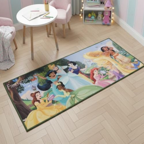 Image of Athom Living Disney Princess Friends Runner Carpet 2x4.5 Ft, Soft Printed Mat with Anti-Skid Backing, Durable Washable Runner for Kids Bedroom, Play Area & Playroom Decor