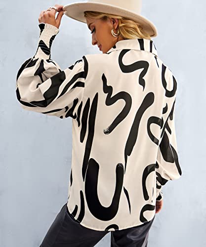 Women's Floral Print Blouse Long Sleeve Button Down Shirts Casual Dressy Blouse Shirts Tops2