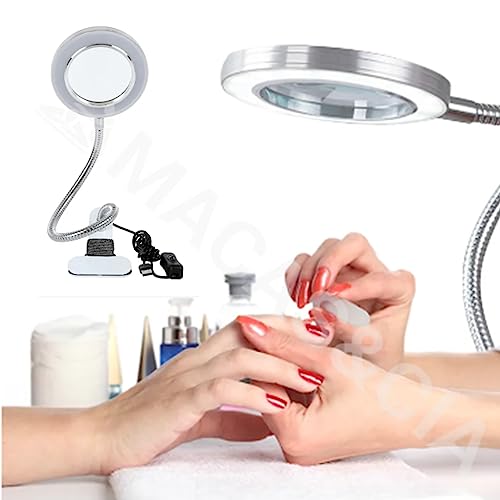 Luminária LED Lupa Estética Com Clipe E Tubo Dobrável 360 Graus