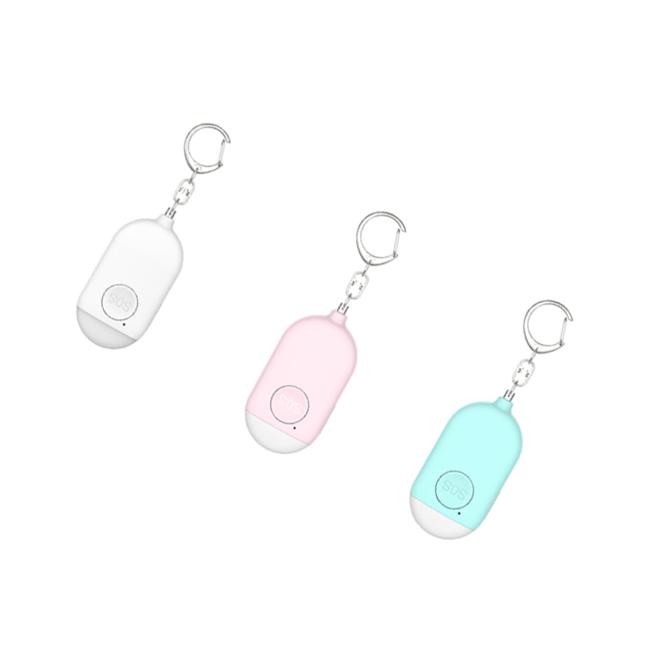 Gadpiparty 3pièces Alarme De Sécurité Dispositif Compact Et pour Joggeurs Et Personnes Seules Blanc