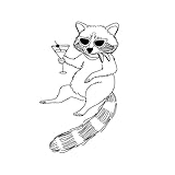 Tatouage éphémère Raton Laveur relax | Semi permanent | Dure jusqu'à 10 jours | Waterproof | Noir | Homme, femme - TATTOO YOUR STYLE