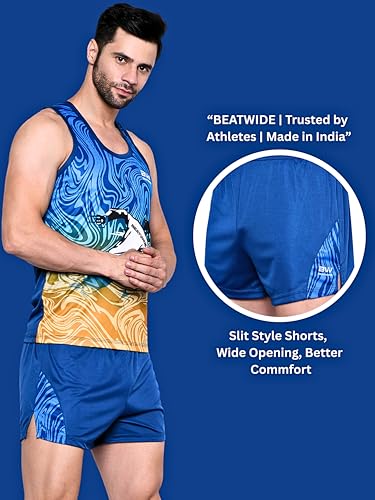 Image of Men's 100% Polyester Sublimation Printed Athletic Running Vest | Lightweight Sports Costume for Gym, Jogging & Training