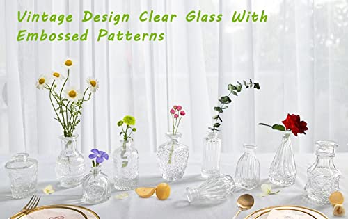 Jarrones decorativos vintage de cristal para mesas pequeñas sin espacio 3