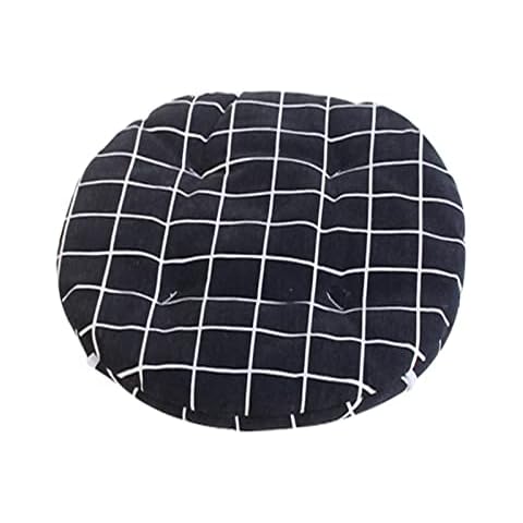 JLWM Chair Pad Geometric Patterns, Seat Cushion Cotton And Linen Strap Design Seat Pad Chair Cushion For Home Dining Chair Stool Round-B-diameter-32cm Cover