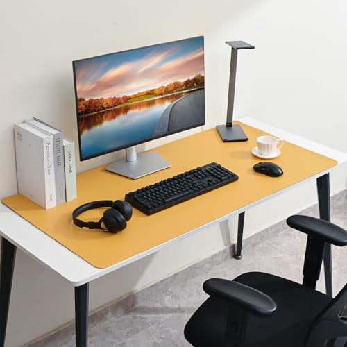 AROPANA Vegan Leather Desk Mat 120x60cm Blue Blue-Yellow - Image 6