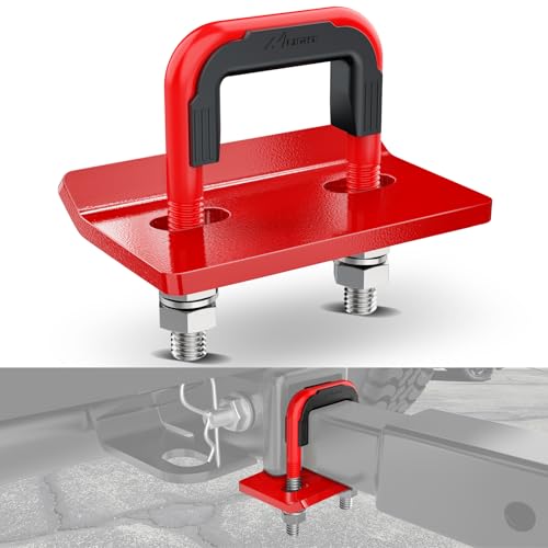 Nilight Trailer Hitch Tightener for 2 Inch Trailers Hitches Mount Anti Rattle Heavy Duty Steel with Rubber Cover Red U Bolt Glossy Coating Plate Electrophoresis Anti-Rust Triple Protective
