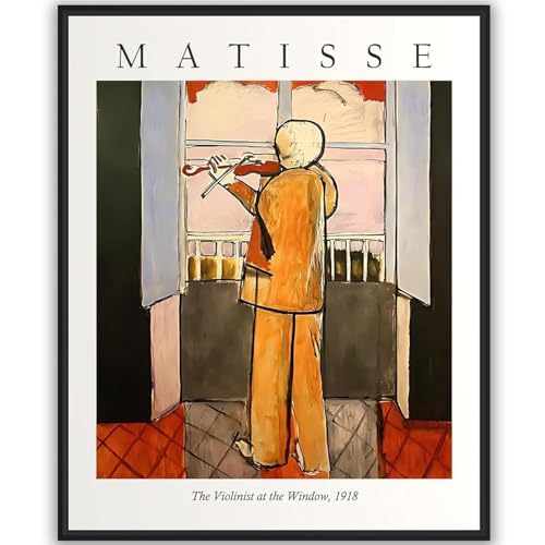 WDHBI HEKA Póster del famoso Henri Matisse El violinista en la ventana, lienzo de pintura Matisse para decoración retro, 30 x 50 cm, sin marco
