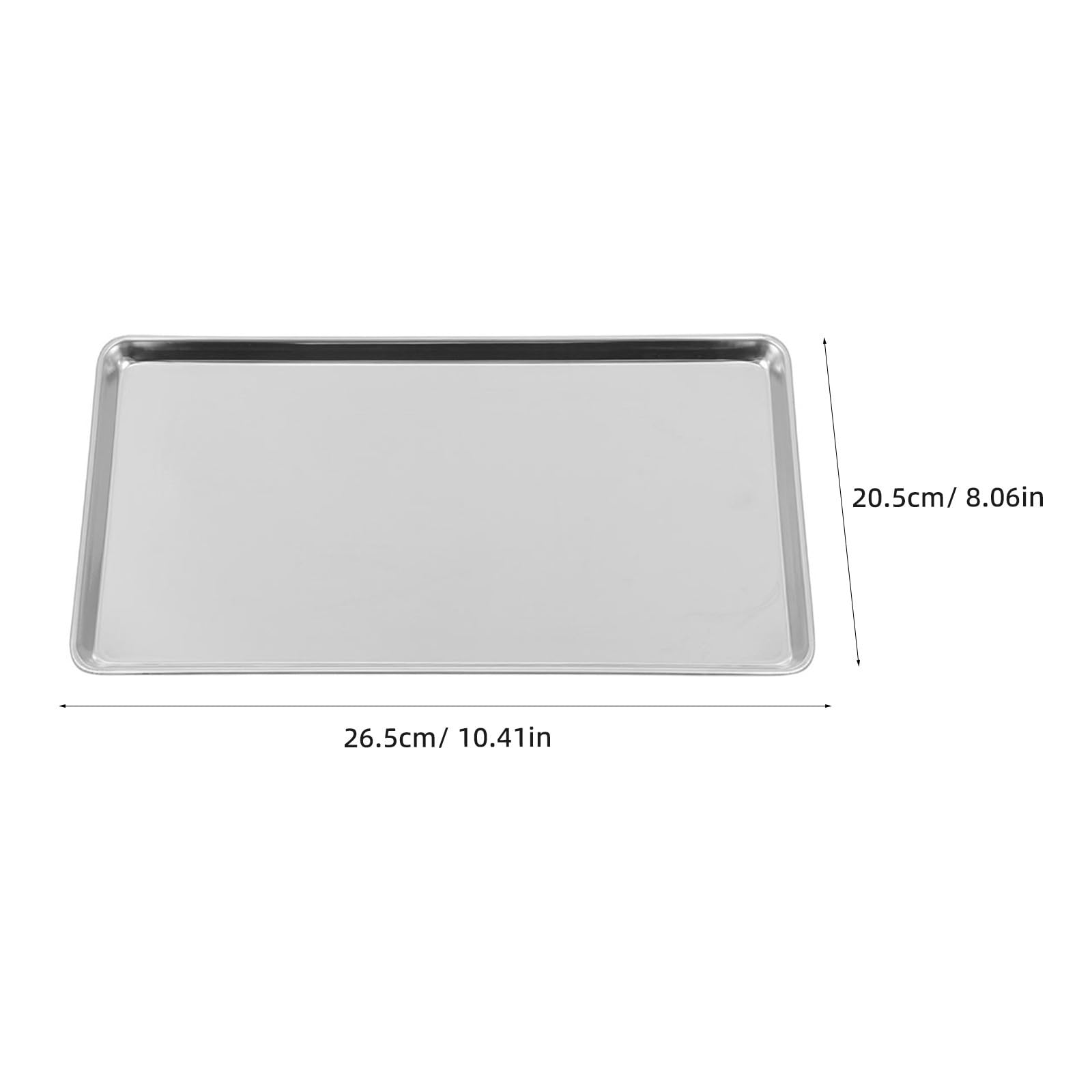 Argenté Plat Rectangulaire en Acier Inoxydable pour Camping et Fête