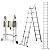 Telescoping Ladder, Miscoos A-Frame 16.5FT Aluminum Telescopic Extension Ladder with Non-Slip Feet, Multi-Purpose Collapsible Ladder for RV or Outdoor Work,330lbs Capacity