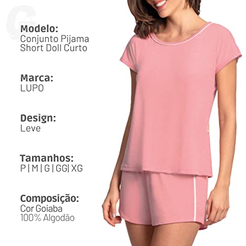Lupo Clássico, Conjunto De Pijama Feminino, 5360-Goiaba, G