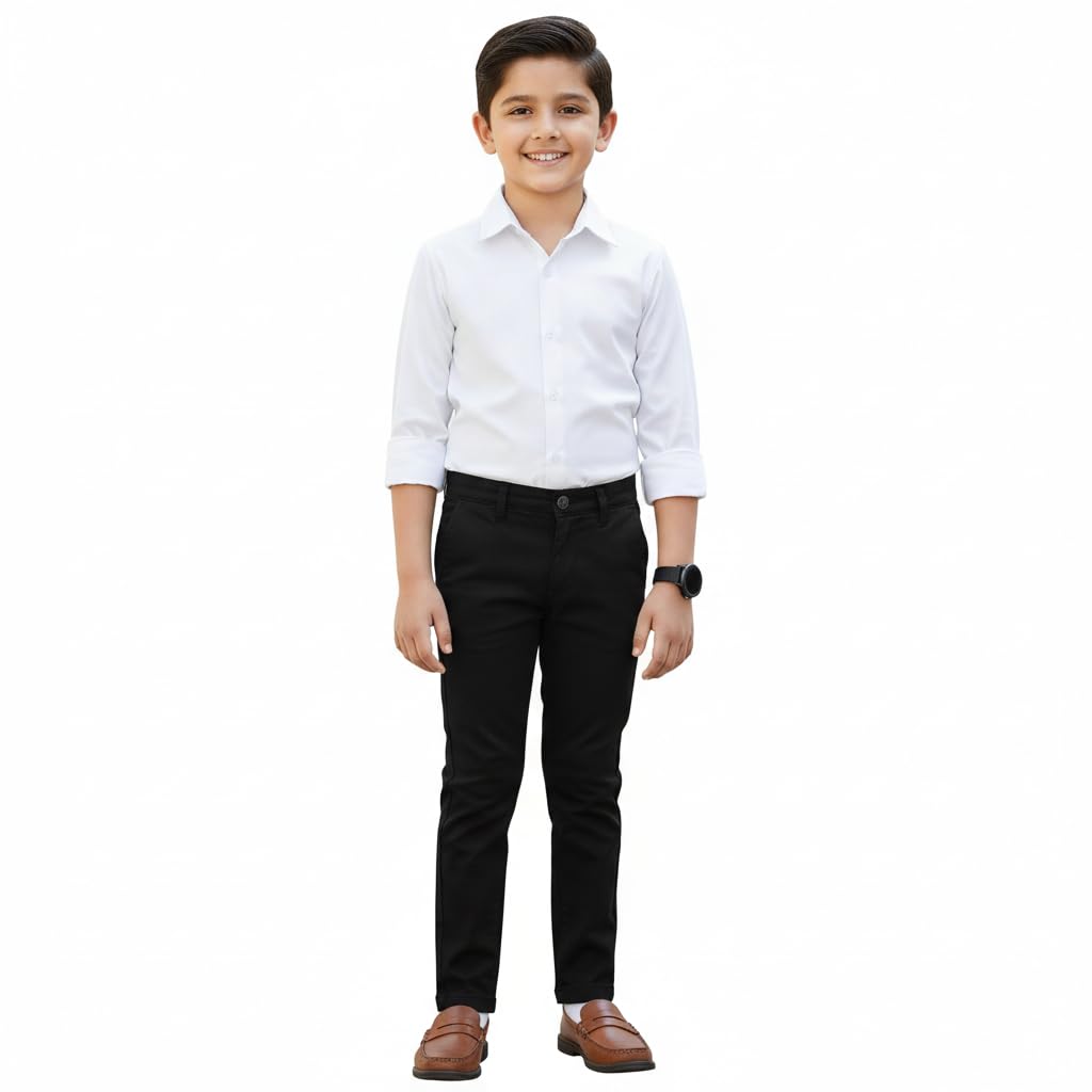 Cottonlink Kid Boy's Cotton Solid Shirt Long Sleeves Classic Spread Collar White - Review, Price and Buying Guide