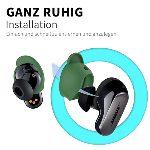 MOWYEOK Lot de 3 paires de cache-oreilles compatibles avec Bose QuietComfort Ultra, 3 tailles, en silicone souple, antidérapants, pour casque Boss et sport, noir