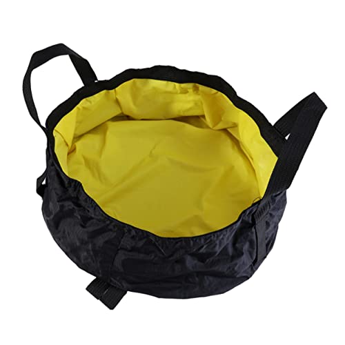 HEMOTON Outdoor Folding Water Basin Bucket with Storage Pouch Lightweight Portable Travel Sink for Camping Hiking and Outdoor Activities Random Color