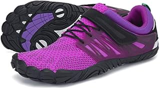 SAGUARO Barfußschuhe Damen Outdoor Zehenschuhe Traillaufschuhe Training Fitnessschuhe Straße Laufschuhe Walkingschuhe St.2 Violett 39