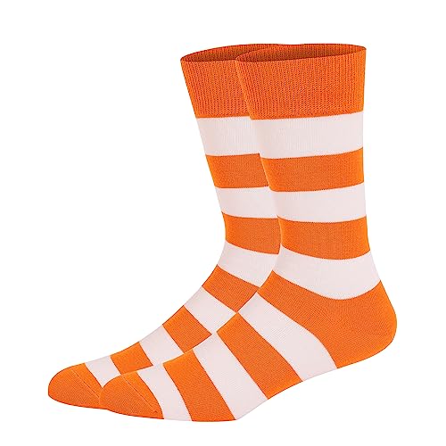 Mens, Womens Dress Socks 5 Pack Colorful Socks for Men, Women Cotton Fashion Crew Socks (Striped Pattern -5, L)2
