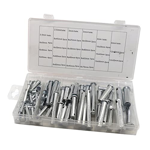 GAODYZ 60PCS White Clevis Pin with Round Head Set Hand Tools Kit