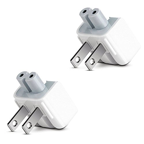 BEYEE Reiseladegerät Konverter US Duck Head Stecker, Ersatzstecker für iPod, iPhone, iPad Tablets, MacBook Netzteil (2xUS Stecker) Weiß