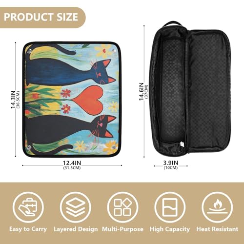 Organizador 2 en 1 para herramientas de cabello con tapete resistente al calor removible, bolsa de almacenamiento para planchas, rizadores y secadores miniatura 4