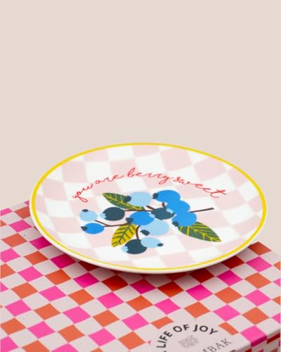 Image of Chumbak Ceramic Dessert Plate Set of 4 | Fruit Design Plates for Serving Cakes, Snacks & Desserts | Cute Birthday & Housewarming Gift for Her | Dining & Tableware