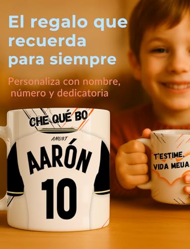 Taza Personalizada Valencia Nombre Número Y Dedicatoria Regalo Original Para Aficionados Apta para Microondas