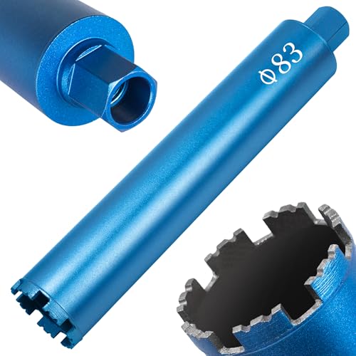 Couronne de Forage Diamantée Ø83 mm,1 ¼ UNC,Longueur Disponible 400 mm,Scie Cloche Diamant avec Segments Soudés au Laser,Foret Diamant pour Carotteuse pour Béton,Maçonnerie,Pierre,Granit