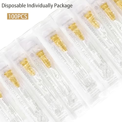 Image of 100 PCS 25g X 5 /8 for Science Lab Accessories,Individually Packaged | 25 Gauge 5 /8 inch 16mm Luer Lock Disposable Supplies,Industrial Scientific Applications,Dispensing Liquids,Lab Consumables