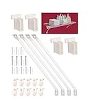 12inch Wire Shelf Brackets for Standard Shelves- 25kg Max Load Rust-Proof Metal Kit w/4 Support Brackets, 4 End & 10 Clips,for Pantry, Closet, Laundry, Utility Storage(42 Count, Excluding Rack)