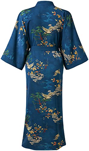 Ledamon Women's Plus Size Kimono Robe Long for Women - Pocket Floral Bathrobe Nightgown2
