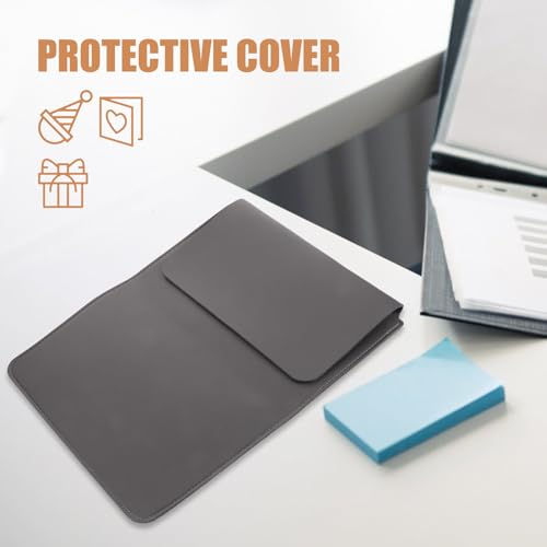 Funda para portátil de cuero PU de 14 pulgadas gris oscuro miniatura 5