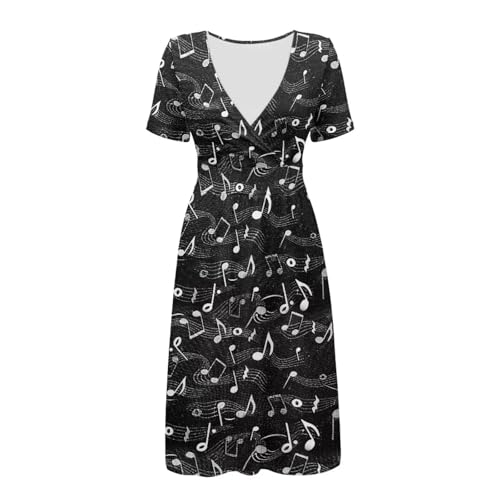 Image of Women's Summer Formal Dresses Short Sleeve Wrap V Neck Dresses Bridesmaid Wedding Guest Dress with Pockets