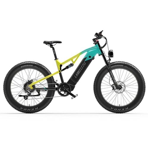 LANKELEISI RV800 Plus E-Bike Mountainbike 26 Zoll für Herren und Damen, Vollfederung E-MTB Fatbike mit 48V 20Ah Wechselakku, Reichweite bis zu 150KM – Bild 4