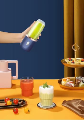 Image of Portable Blender Electric Juicer USB Rechargeable Fruit Mixers Mini Personal Smoothie Maker 6 Blades 3 Gears Ideal for smoothies, protein shakes, fresh juices, sauces -1500mAh Battery (SKY-BLUE-2026)