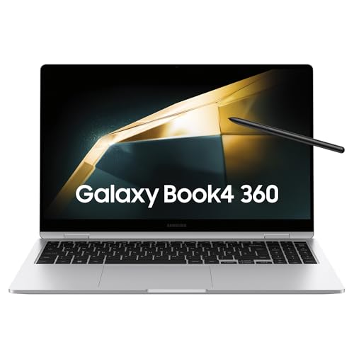 Samsung Galaxy Book4 360 Ordinateur portable 15.6'', Intel Evo Platform – Intel Core Ultra 7, 16Go RAM 512Go SSD Intel Graphics, Argent, clavier AZERTY FR