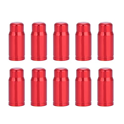 NinGYiYan バルブキャップ アルミ合金 自転車防塵 防水 4色 10個パック マウンテンバイク ロードバイク用 (赤)