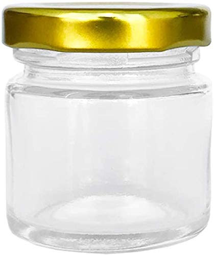 ARUZEN 60 Pcs 1.5 oz (50ML) Small Glass Jars, Mini Mason Jars for Gifts, Crafts, Wedding, Spices, Party Favors and Candle Making (60)