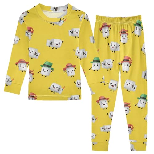 Pajama Sets Long Sleeve Fun Toilet Paper Characters Soft Comfy Sleepwear 2 Piece PJS 3-8T